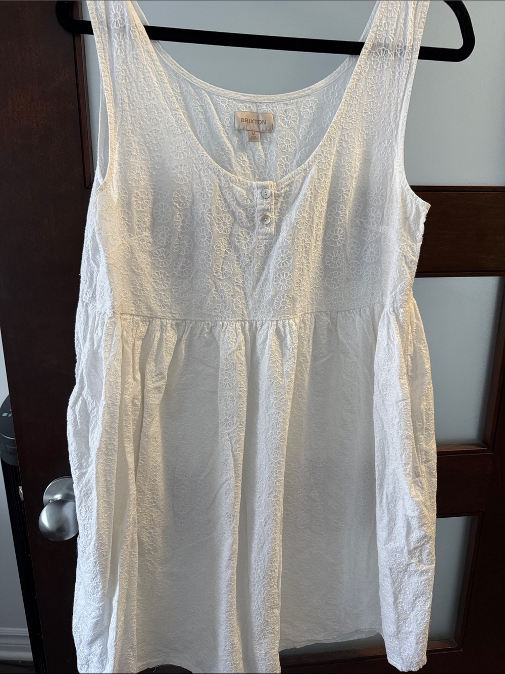 Brixton White Eyelet Sleeveless Peasant Tunic